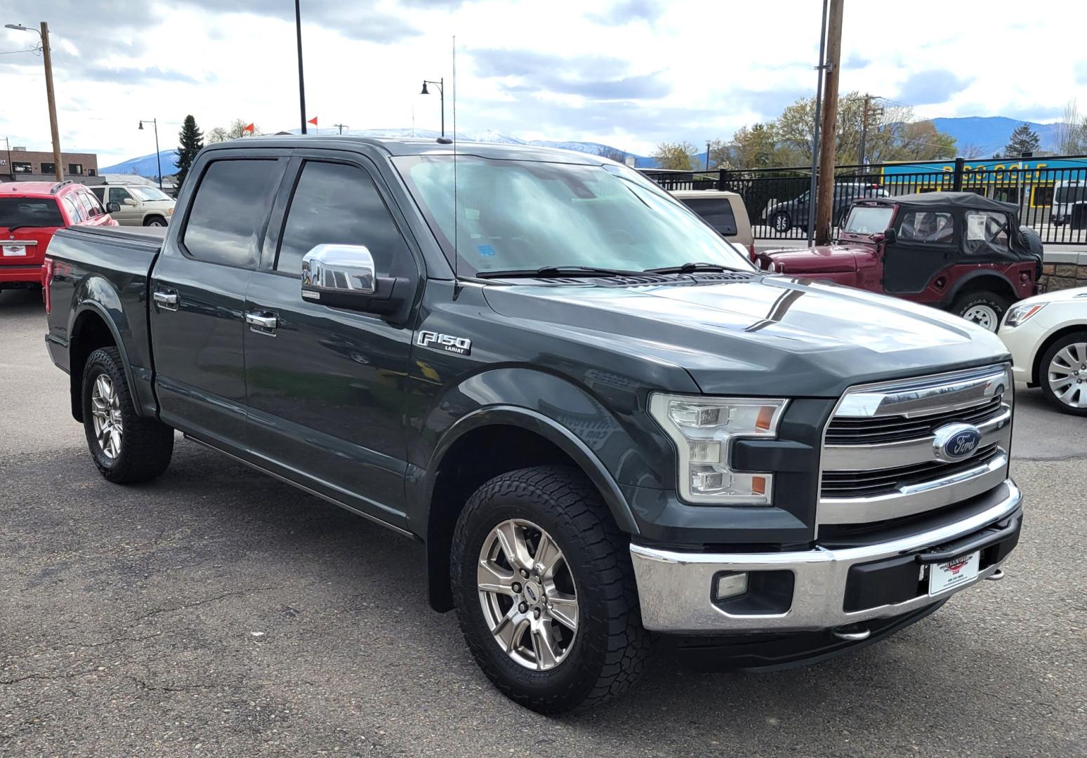 2015 Green /Black Ford F-150 Lariat (1FTEW1EF7FF) with an 5.0L V8 engine, 6 Speed Automatic transmission, located at 450 N Russell, Missoula, MT, 59801, (406) 543-6600, 46.874496, -114.017433 - Photo#3